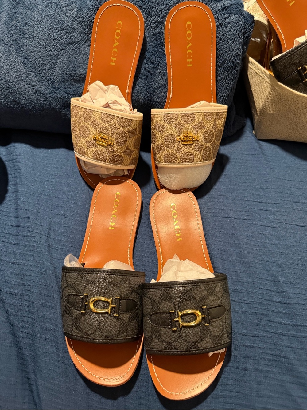 Bundle 2 Women's Signature Slide Sandals in Khaki and Black